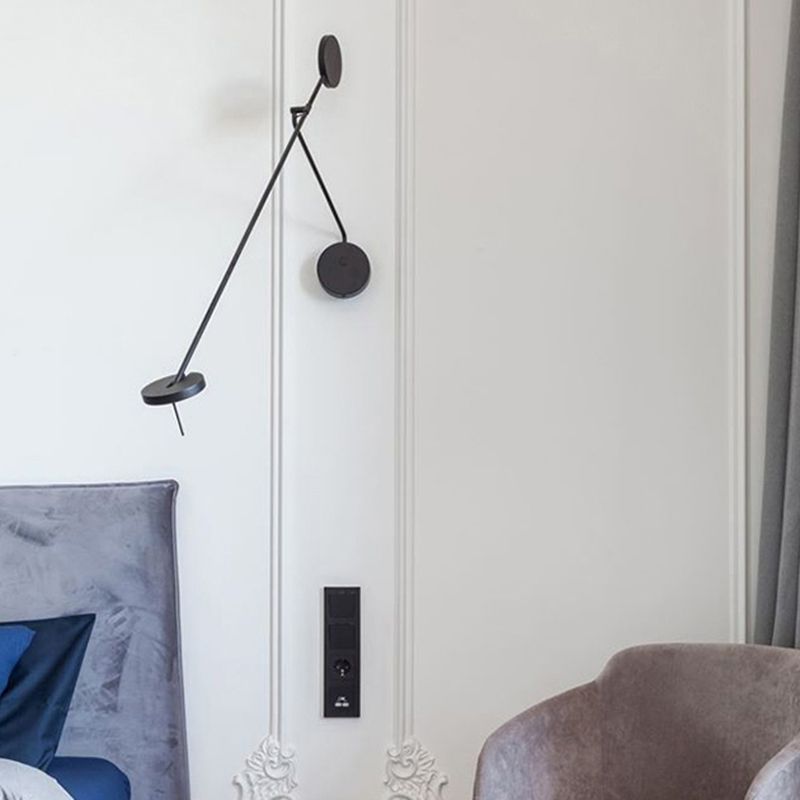 Metal Wall Mounted Sconce Industrial Black Wall Lights for Bedroom