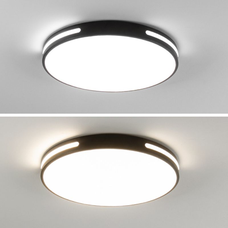 360° Surround Lighting Round LED Ceiling Light Modern Minimalism Metal Openwork Borders Flush Mount Lamp for Study Room