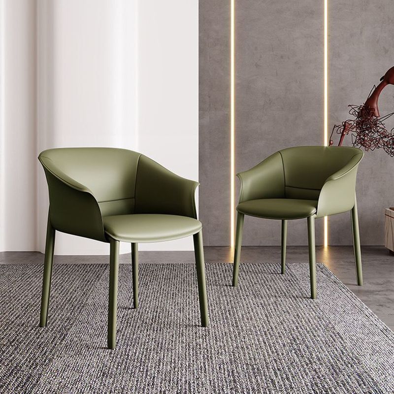 Faux Leather Arm Dining Chairs Contemporary Home Dining Side Chair
