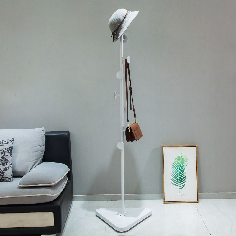 Contemporary Coat Rack Coat Hooks Metal Coat Rack with Triangular Base