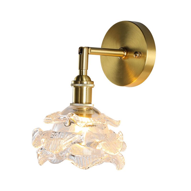 Glass Flower Wall Sconce Lighting Industrial Style 1 Light Wall Lamps