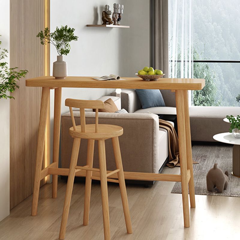 Modern Solid Wood Bar Table Rectangle Dining Table for Kitchen