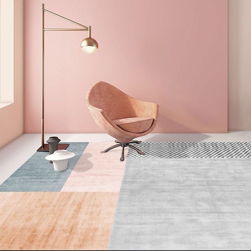 Purple Modern Rug Polyester Color Piece Rug Stain Resistant Rug for Living Room