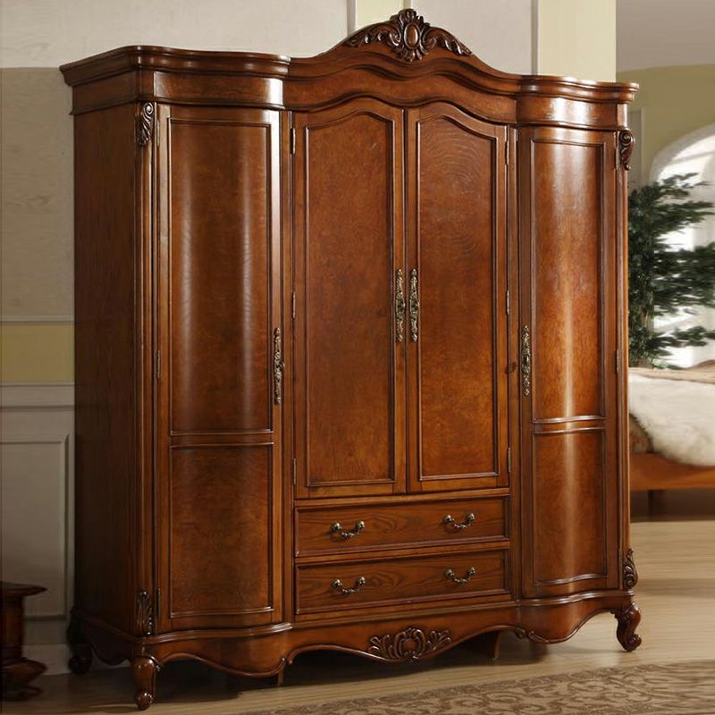 French Country Style Wardrobe Armoire Wood Wardrobe for Bedroom