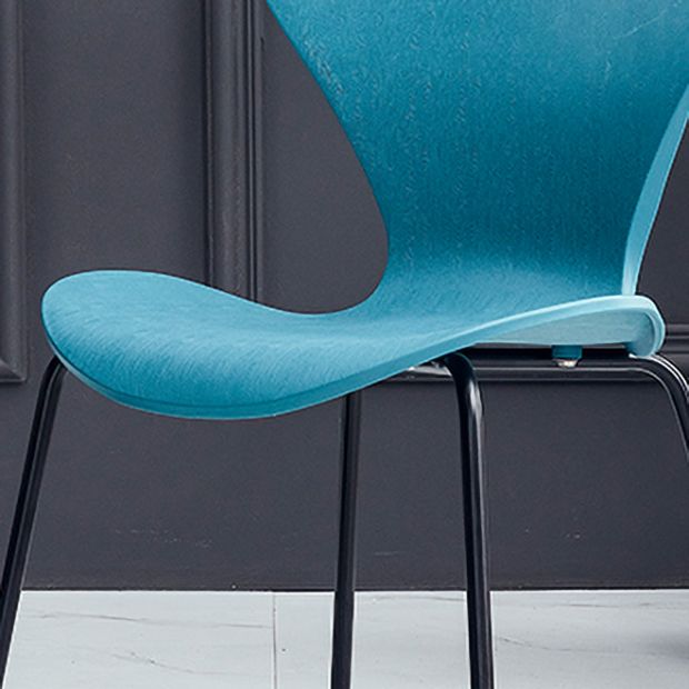 Sillas de comedor de metal contemporáneo, silla lateral sin brazos para cocina