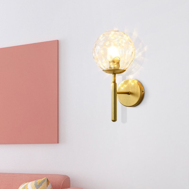 Modernist Wall Sconce Globe Sconce Light with Glass for Bedroom