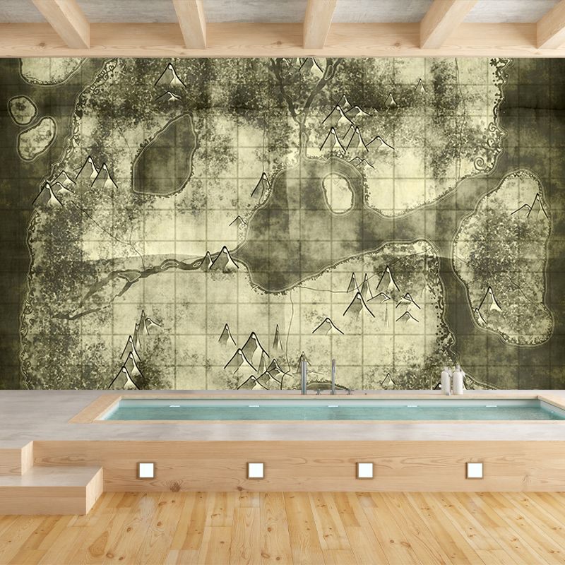 Bright Color Wall Mural Wallpaper Map Sitting Room Wall Mural