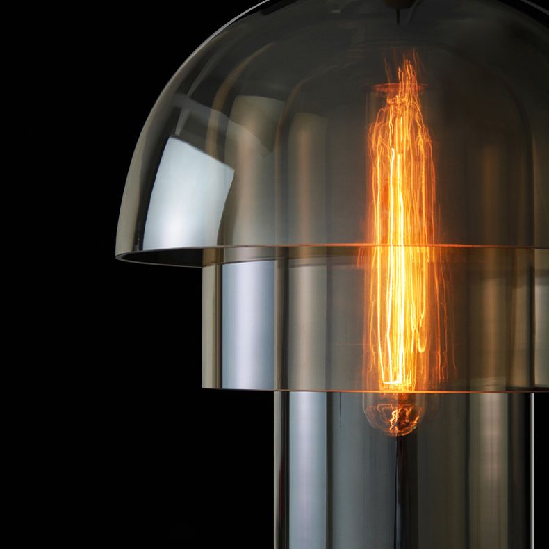 Cognac Triple-layer Glass Shade Suspension Light 9.8" Wide Modern Style Lighting Fixture for Entrance Hallway