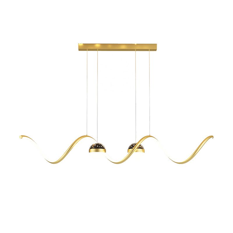 3-Light Modernism Ceiling Light Golden/Black LED Kitchen Island Lighting for Foyer