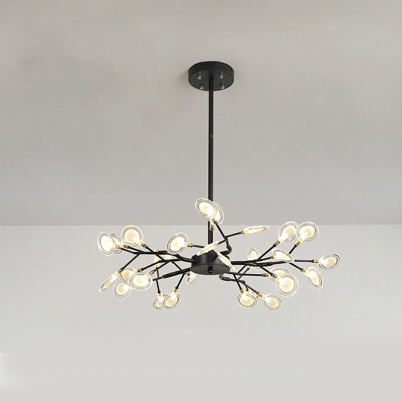 Modern Branch-Like Wireframe Chandelier Metal Living Room LED Hanging Light Fixture