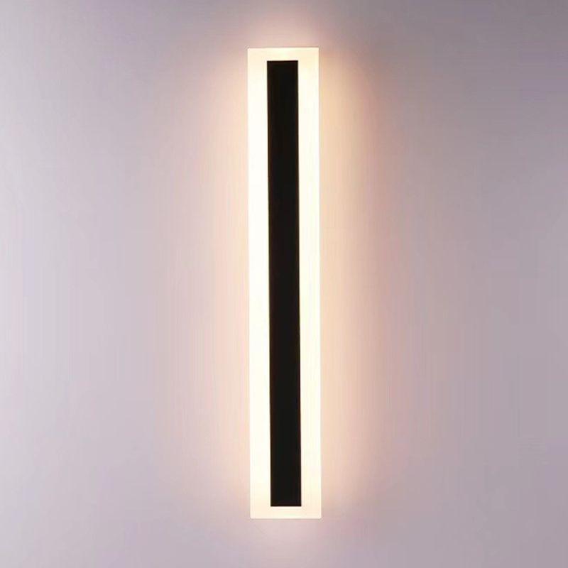 Linear Shape Metal Wall Sconces Modern 1-Light Wall Mount Light Fixture in Black