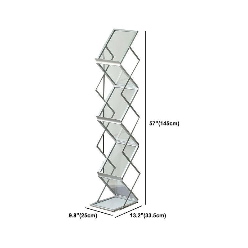 Modem & Contemporary Silver Bookcase Etagere Metal Book Shelf