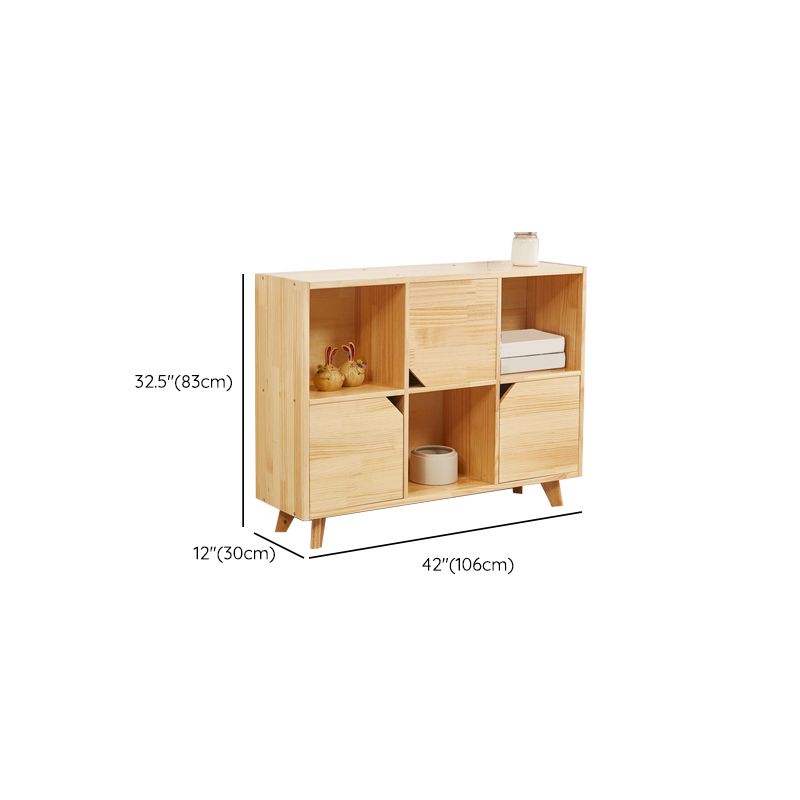 Modern Wooden Bookcase Standard Natural Closed Back Bookshelf