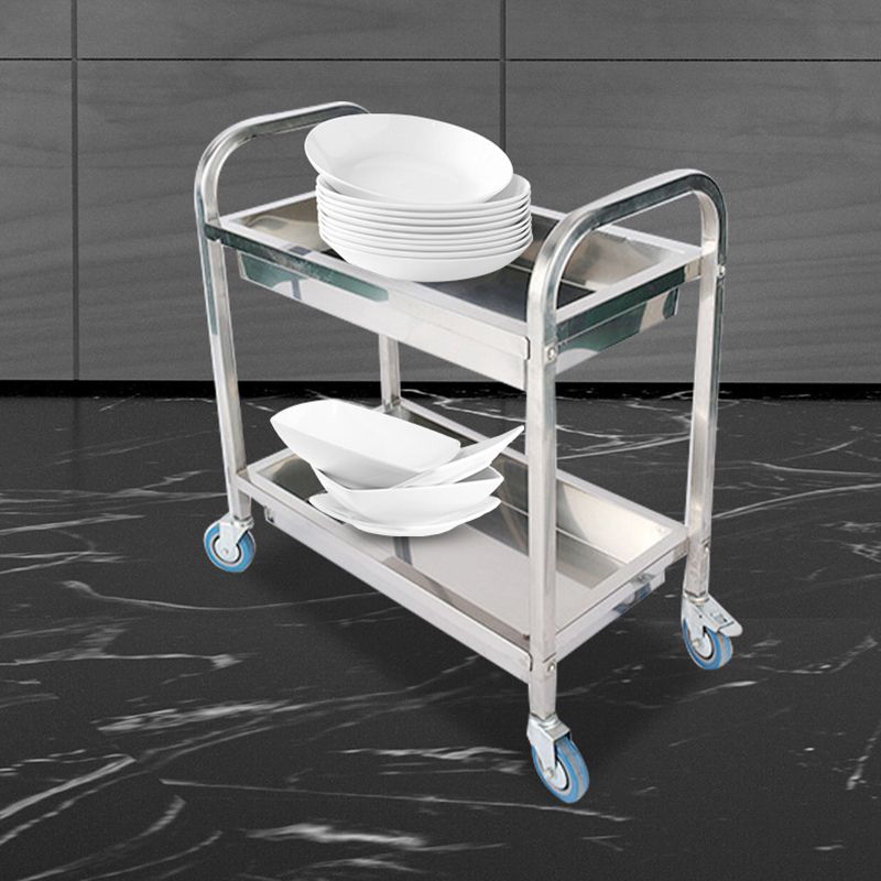 Modern Style Metal Prep Table Rectangular Prep Table with Casters