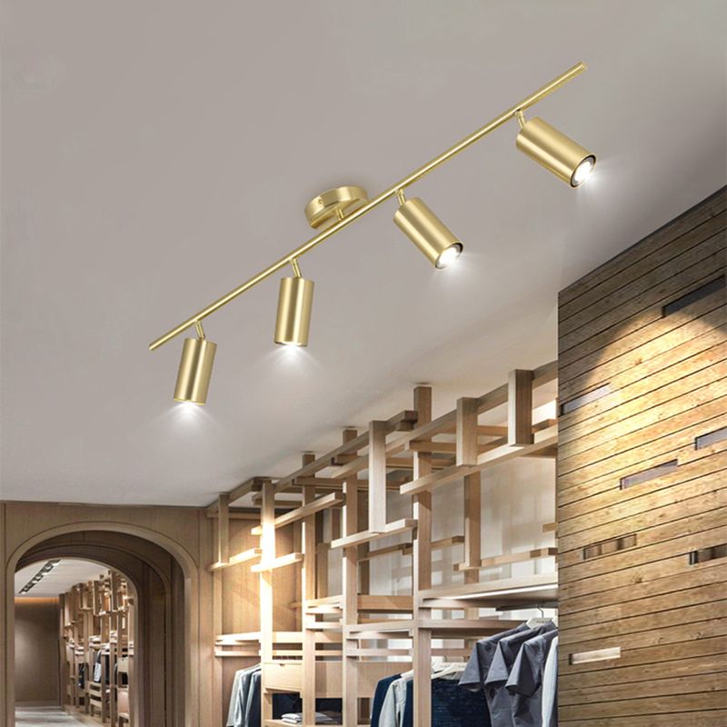 Lámpara de techo de riel cilíndrico Simple y moderna, luz de montaje empotrado de aluminio