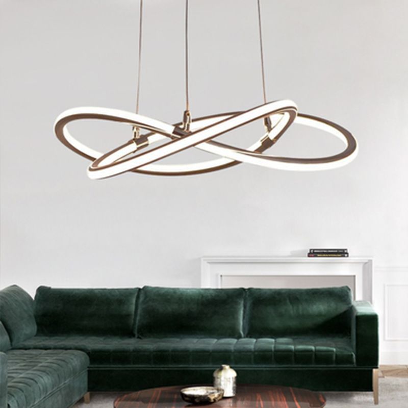 Contemporary Strip Chandelier Lamp Metal Ceiling Pendant Light for Restaurant with Hanging Cord