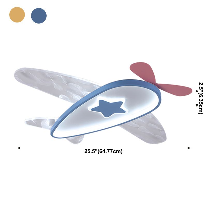 Modern Artistic LED Ceiling Fixture Wrought Iron Feather Flush Mount with Acrylic Shade