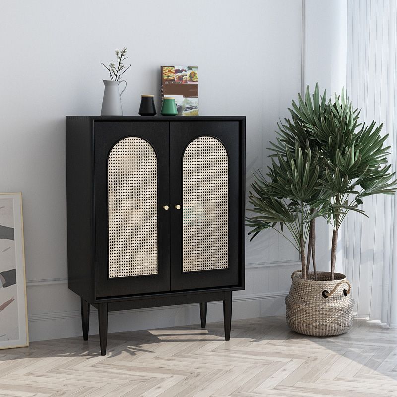 Modern Knobs Storage Cabinet Solid Wood Accent Cabinet with Door