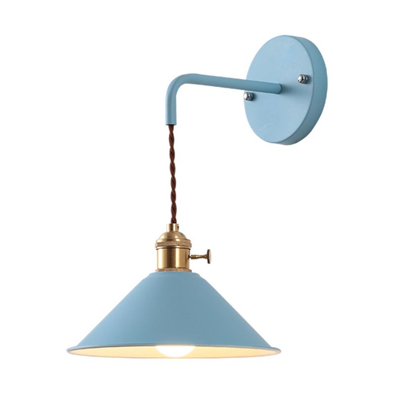 Contemporary Macaron Metal Wall Light Cone Shaded Lighting for Room