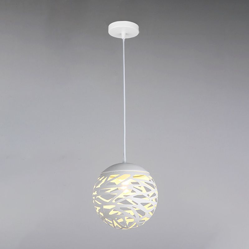 Luz de colgante colgante global estilo minimalista de metal blanco accesorio de iluminación colgante