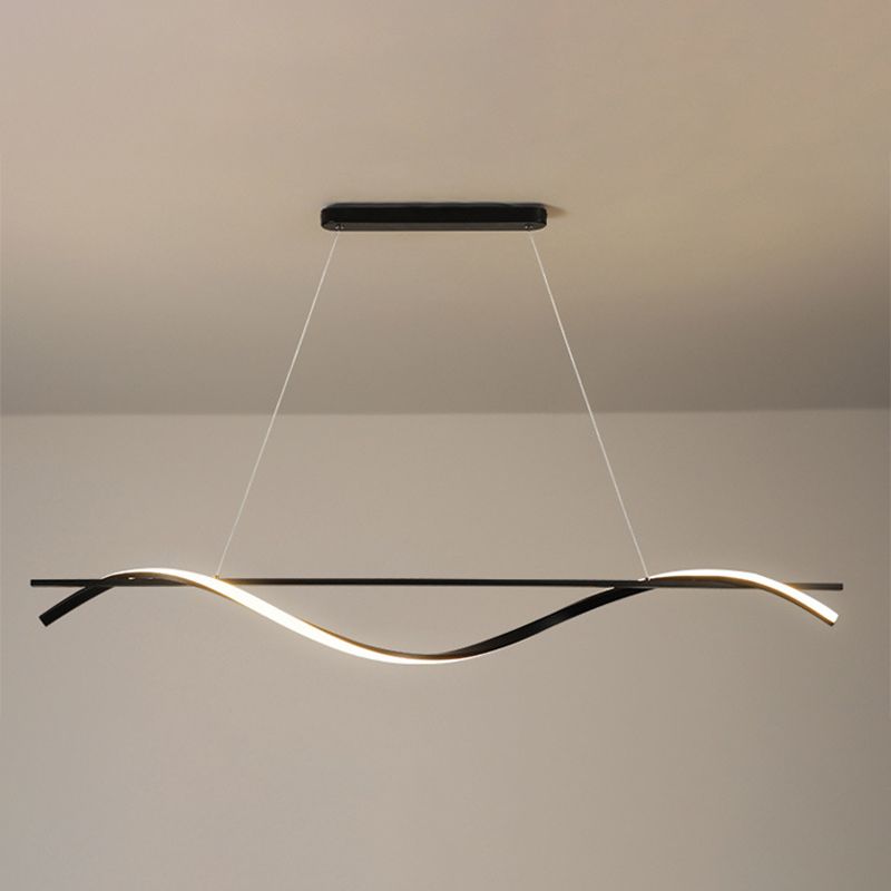 Fissaggi dell'illuminazione dell'isola Wave Acrilico Idee di illuminazione dell'isola moderna per il ristorante