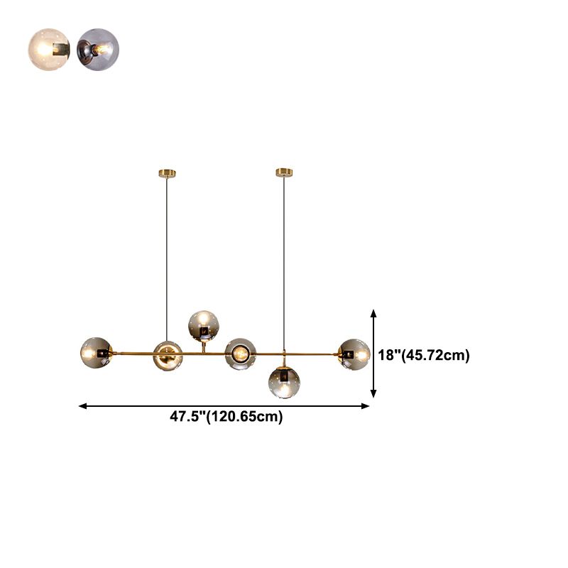 Glass Island Lighting Fixture Modern Style Hanging Lighting Fixture