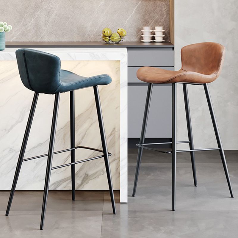 Modern Upholstered Stools with Metal Legs Matte Finish Indoor Counter & Bar Stools