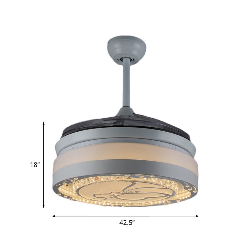 42.5 "W LIGEN DE VENTO DE TRABLE BLANCO CRISTAL MODERNO LECURA DE MONTAJE DE SEMILLA DEL LED DE LED DE LED