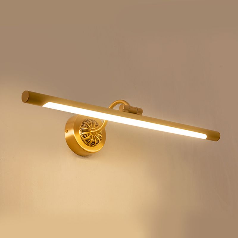 Modern Style Linear Shape Wall Sconce Metal 1 Light Sconce Light for Shower Room