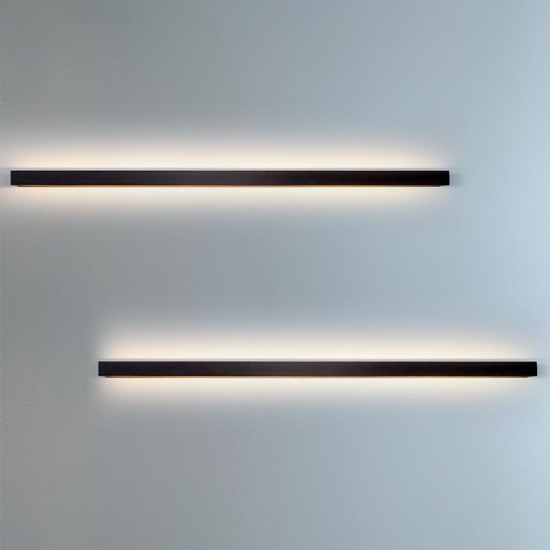 Square Shape Metal Wall Sconce Modern Style Single Light Wall Lighting Fixtures in Black