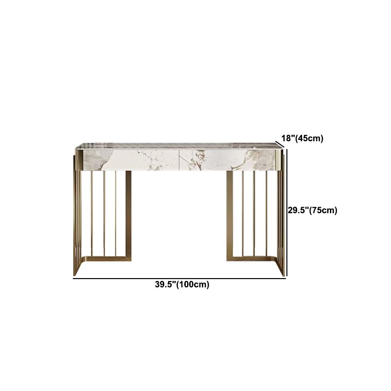 Luxurious Makeup Vanity Set Stone Top Dressing Table Stool Set