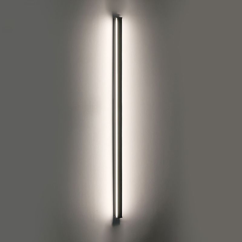 Zeitgenössischer Stil linearer LED -Wandlampe Metall 1 Licht Wandleuchte in Schwarz