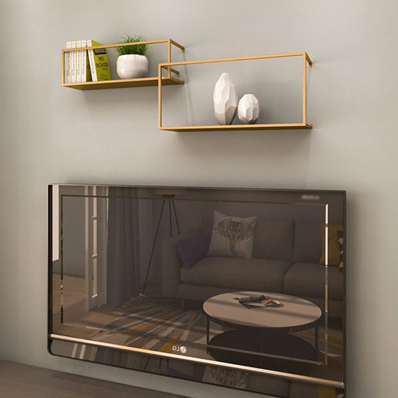 Metal Floating Bookcase Modern Style Wall Mounted Bookshelf for Home Office