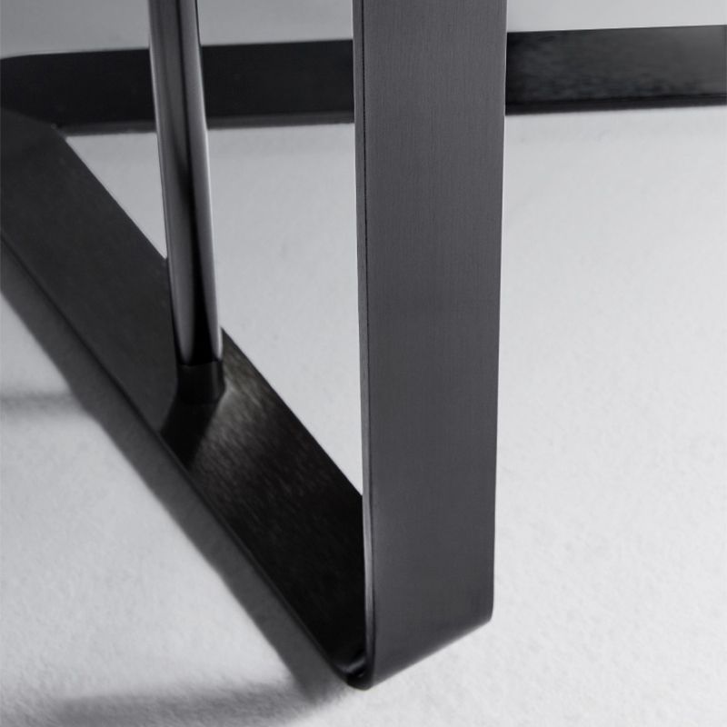 Mid-Century Round Slate Side Table Luxurious Pedestal End Table