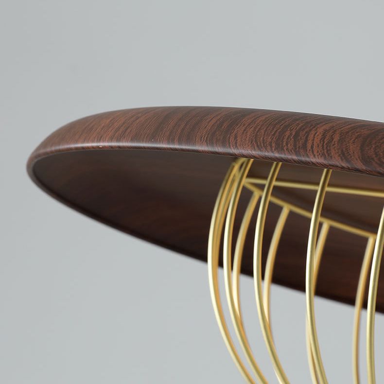 1 lumière en bois simplicité légère suspendue avec une nuance de fer en fer