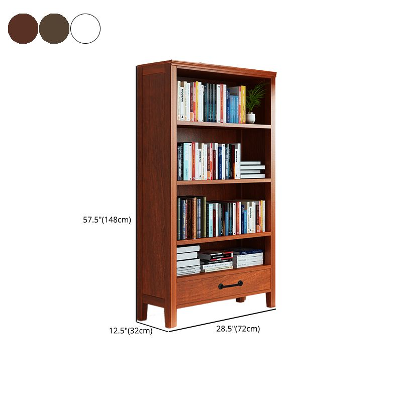 Scandinavian Rubber Wood Standard Bookshelf Closed Back Vertical Bookshelf