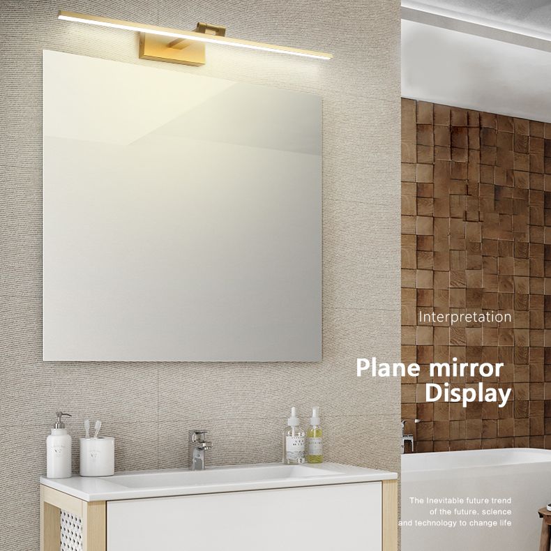 Gold Linear LED Wall Lamp in Modern Concise Style Aluminium Indoor Wall Sconce with Silicone Shade