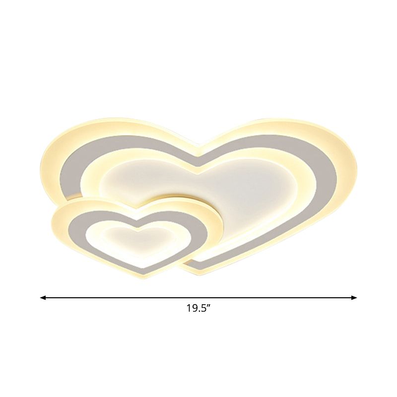 Star/Cloud/Loving Heart Ceiling Lamp Cartoon Acrylic Kids Bedroom LED Flush Mount Light in Warm/White Light