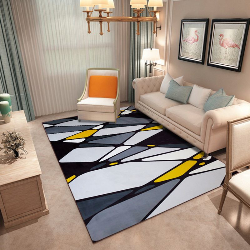 Einfacher mehrfarbiger Geo-Teppich-Synthetik Nordic Teppich Anti-Rutschtier-Friendly Waschmaschine für Dekor