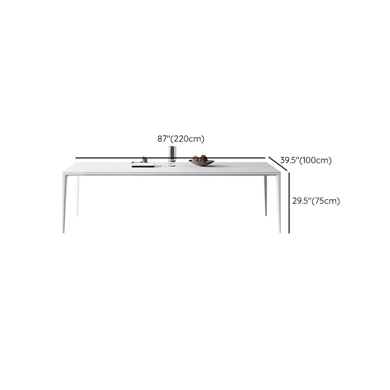 Contemporary 1/2/5 Pieces Furniture Stone Rectangle Dining Chairs Set in White