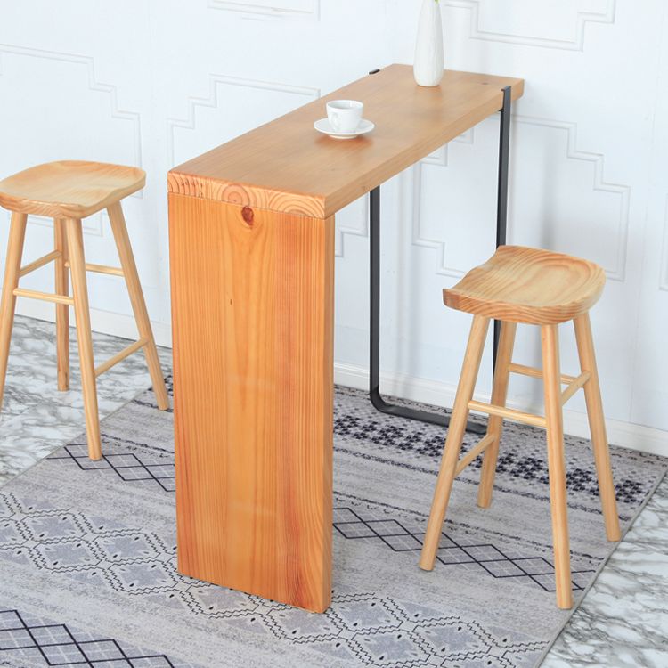 Modern Solid Wood Counter Stools Backless Contoured Seat Bar Stool for Shop