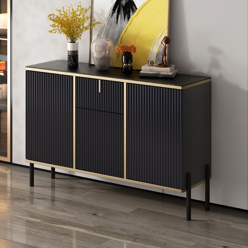 Glam Sideboard Stone Top Sideboard with Door for Living Room