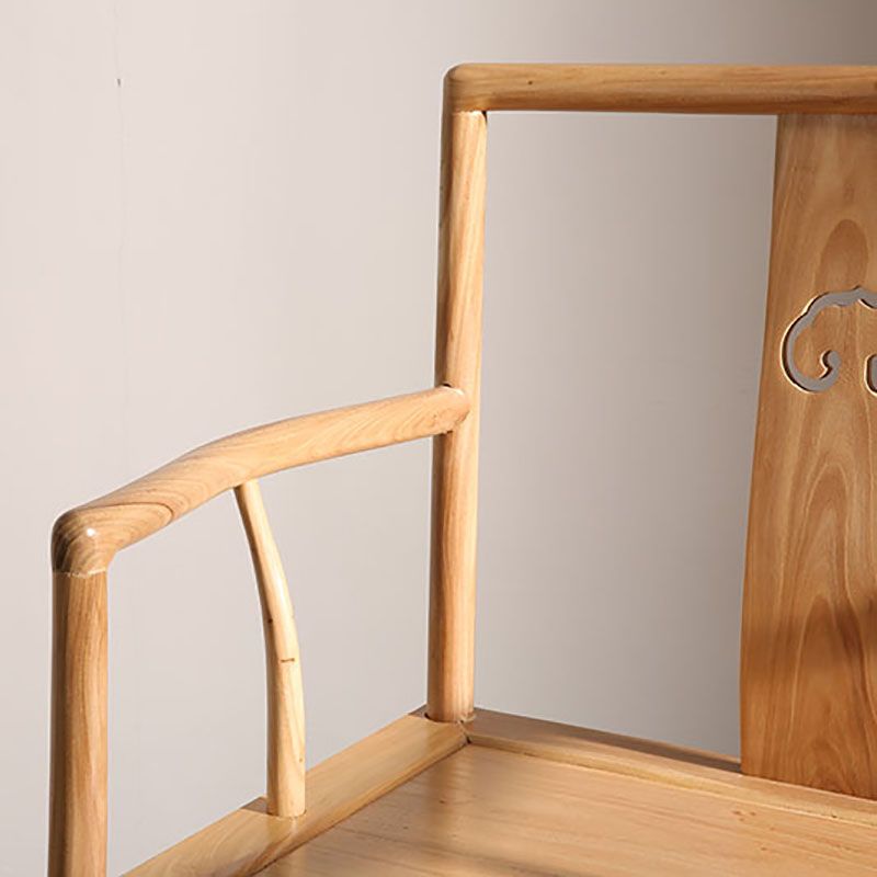 Traditional Style Dining Chairs Dining Arm Side Chair with Wooden Legs