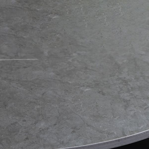 1/3 Pieces Industrial Iron Bar Table Set Round Bistro Set with Grey Faux Marble Top