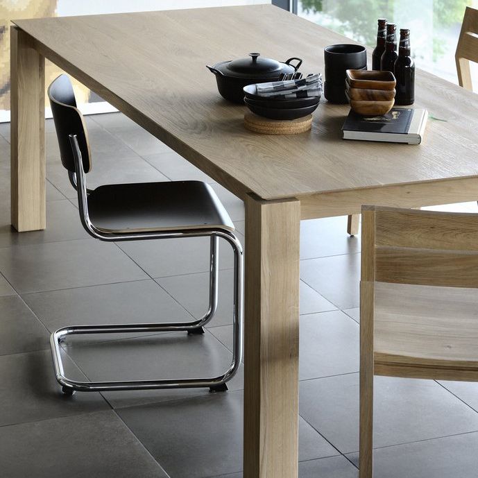 Rectangle Pine Wood Table for Restaurant Modern Dining Table with 4 Legs