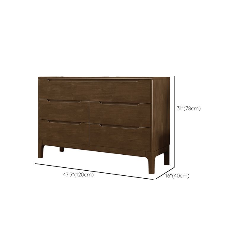 Espresso Solid Wood Accent Chest Mid-Century Modern Storage Cabinet with Drawers