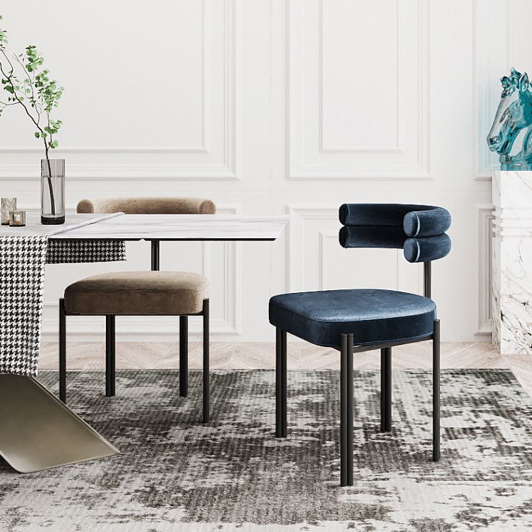 Les chaises en métal de style de Glam placent les chaises latérales arrière ouvertes de cuisine de salle à manger