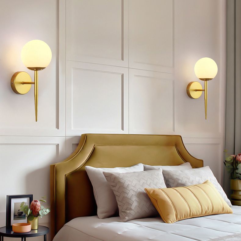 1-leichte Globus Wandleuchte in moderner Luxusstil Schmiedeeisen-Wandlampe mit Glasschatten