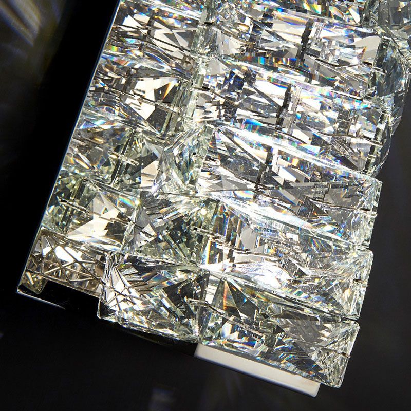 Modern Luxury LED Wall Sconce Crystal Rectangular Wall Lamp for Bedroom