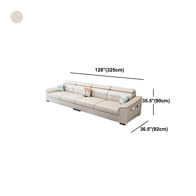 Contemporary Sofa Cotton Solid Wood Living Room Slipcovered Sofa & Chaise